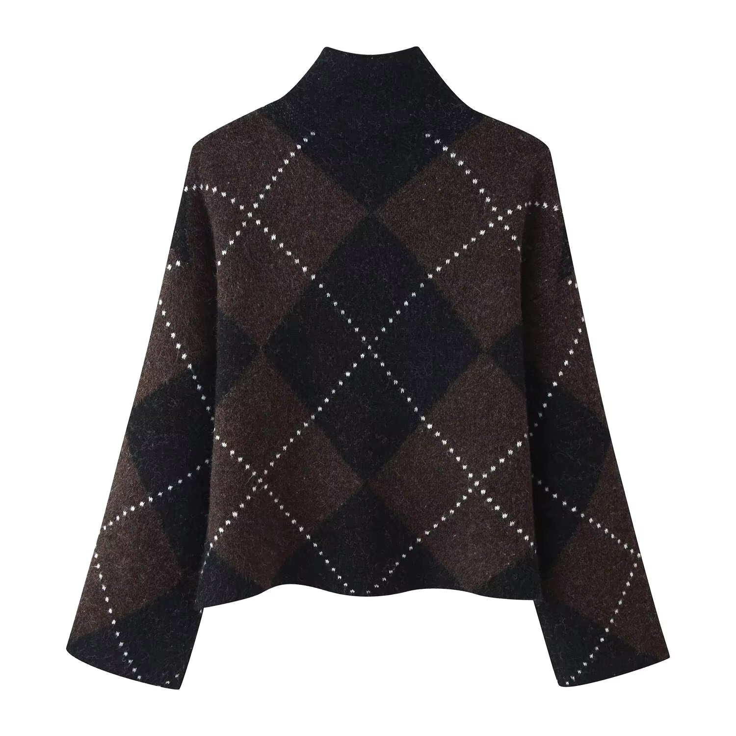 Women's Diamond Pattern Knit Sweater and Skirt Set