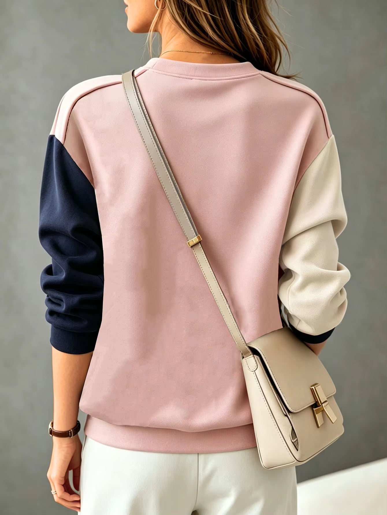Women's Color Block Crewneck Sweatshirt