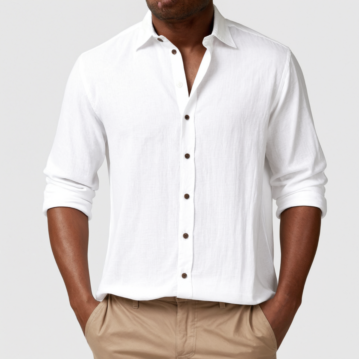 The St. Tropez Vintage Long Sleeve Linen Shirt for Men