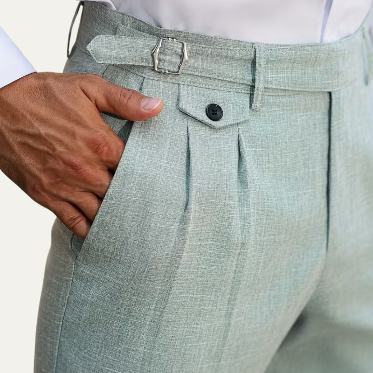 The Brisbane Men’s Tailored Casual Dress Pants with Pleated Details