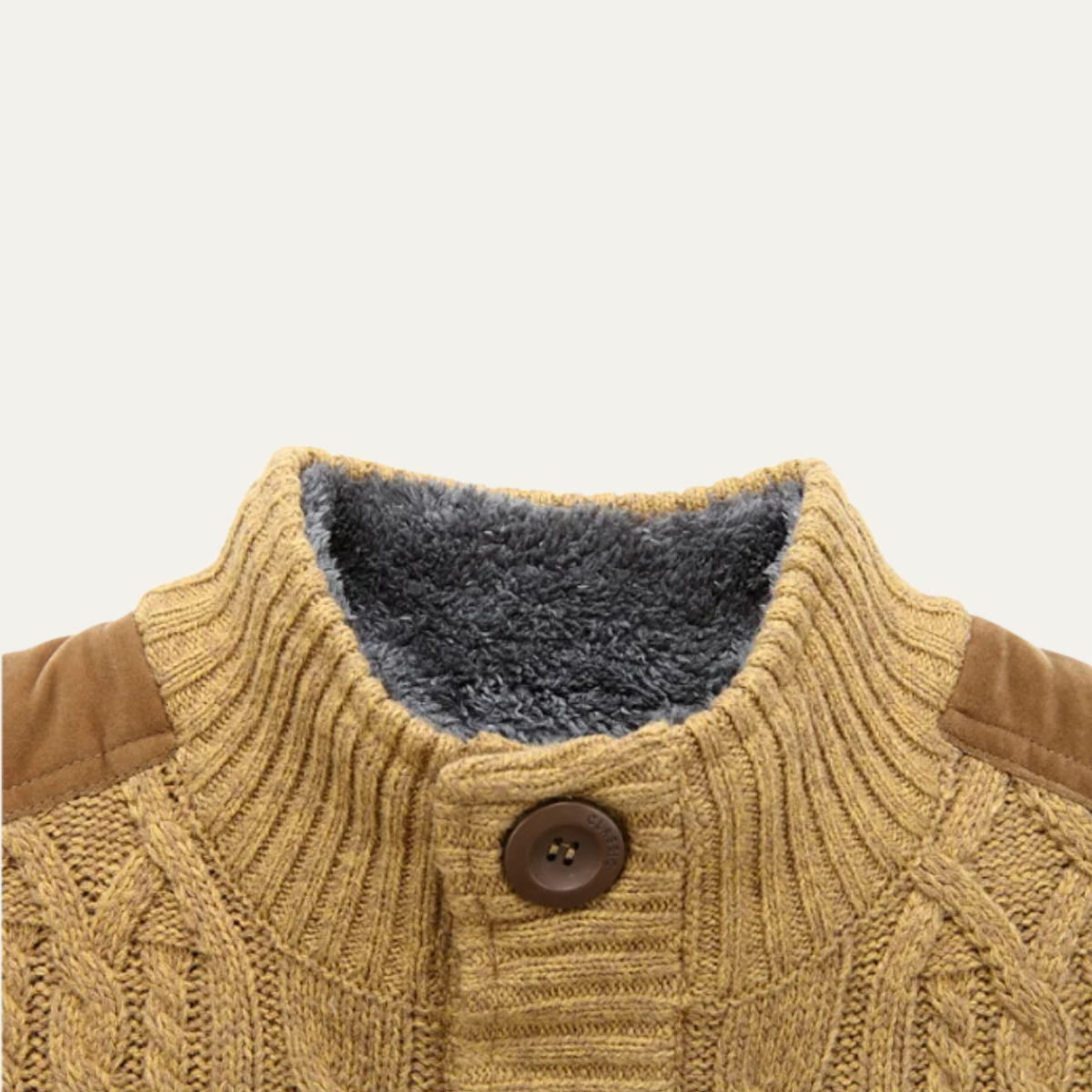 The Maplewood Men’s Winter Fleece Lined Wool Cardigan