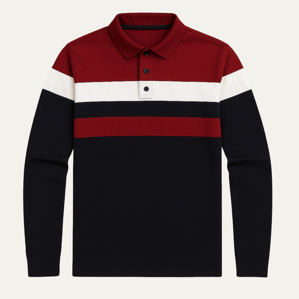 The Fairdale Men's Striped Long Sleeve Polo Shirt