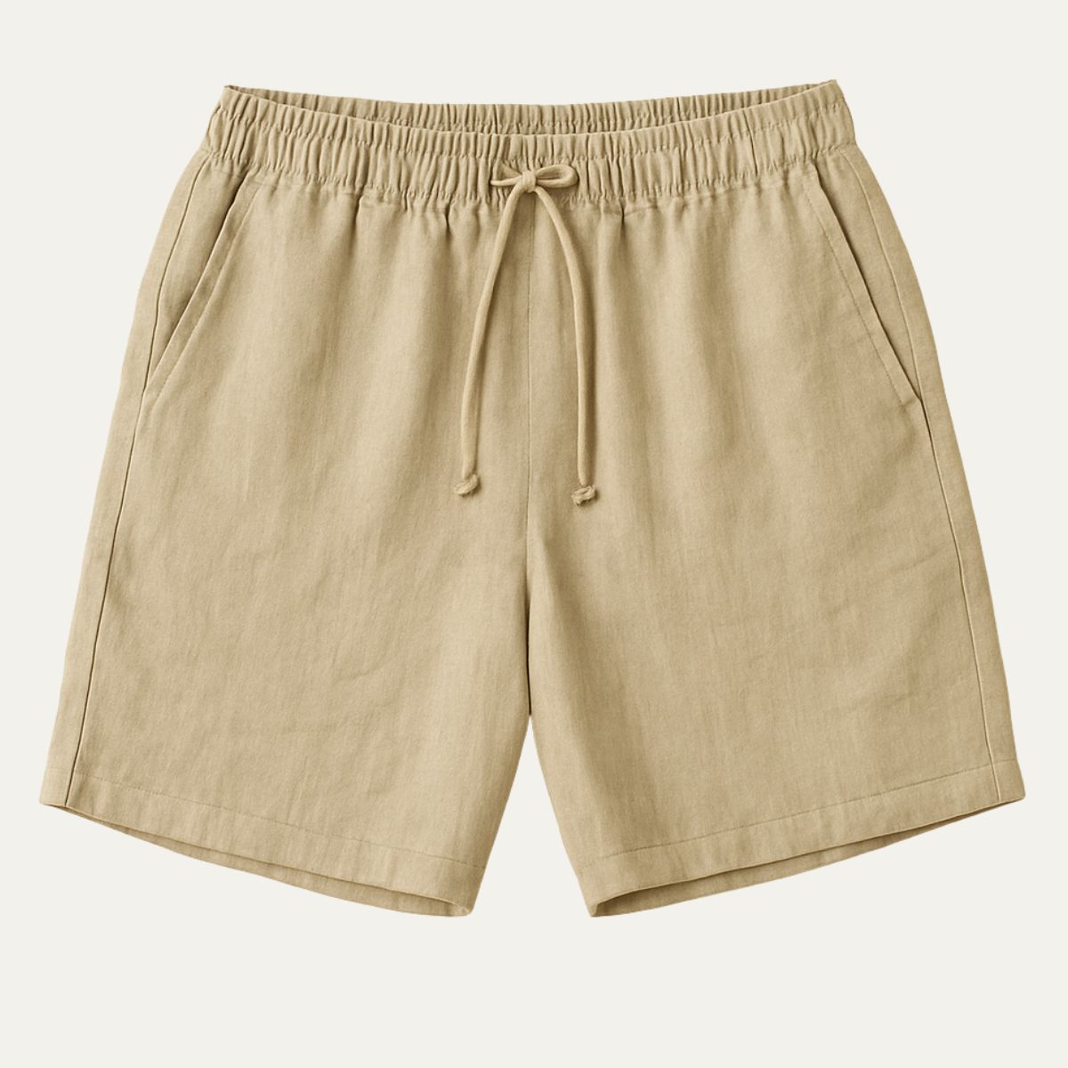 The Lisbon Men's Linen Old Money Beige Shorts