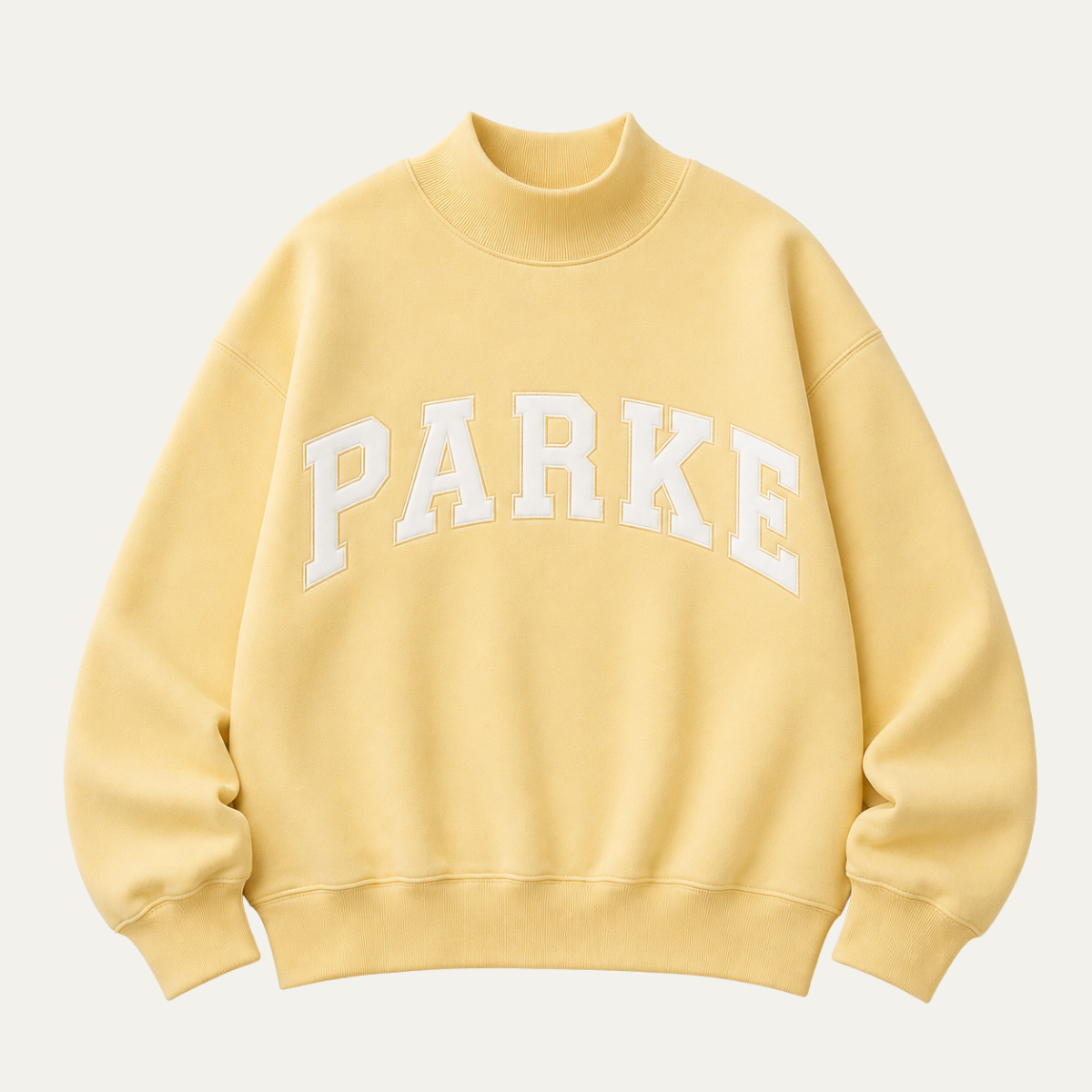 Varsity Sweatshirt with Embroidered Letters - Yellow