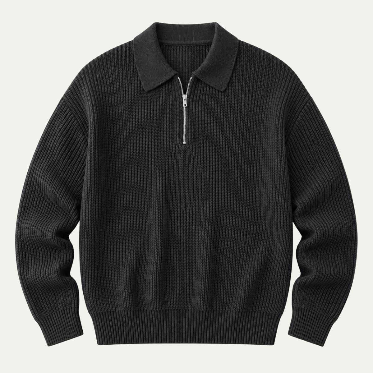 The Siena Men's Half Zip Knit Ribbed Sweater
