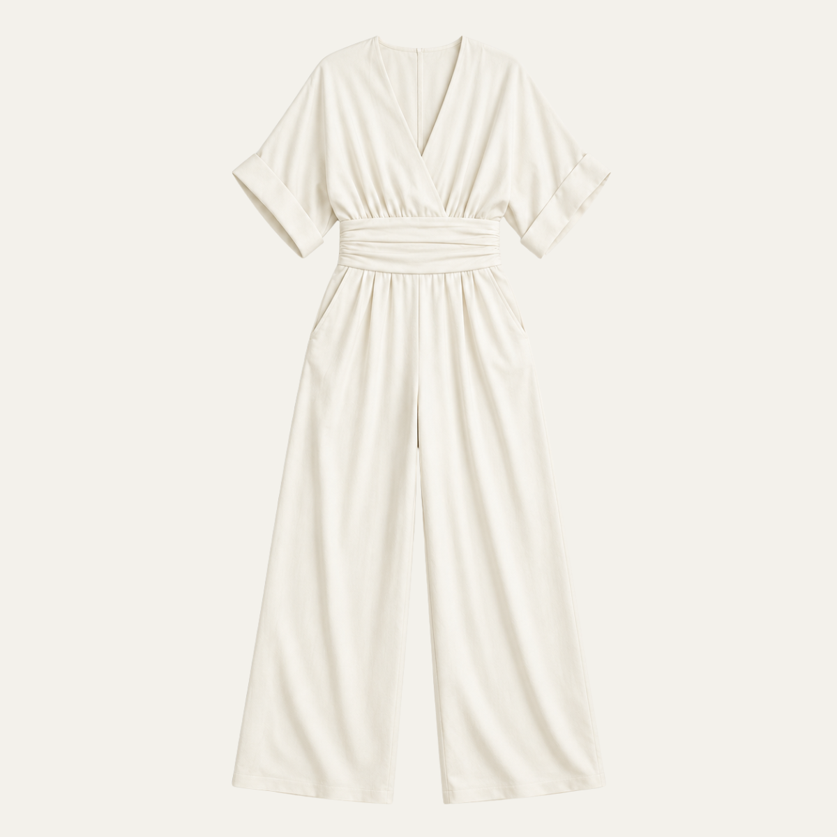 Elegant V Neck Wide Leg Jumpsuit