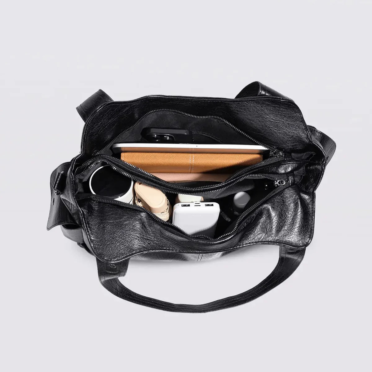 Classic Everyday Tote – Stylish and Roomy Shoulder Bag Crafted from Soft Vegan Leather