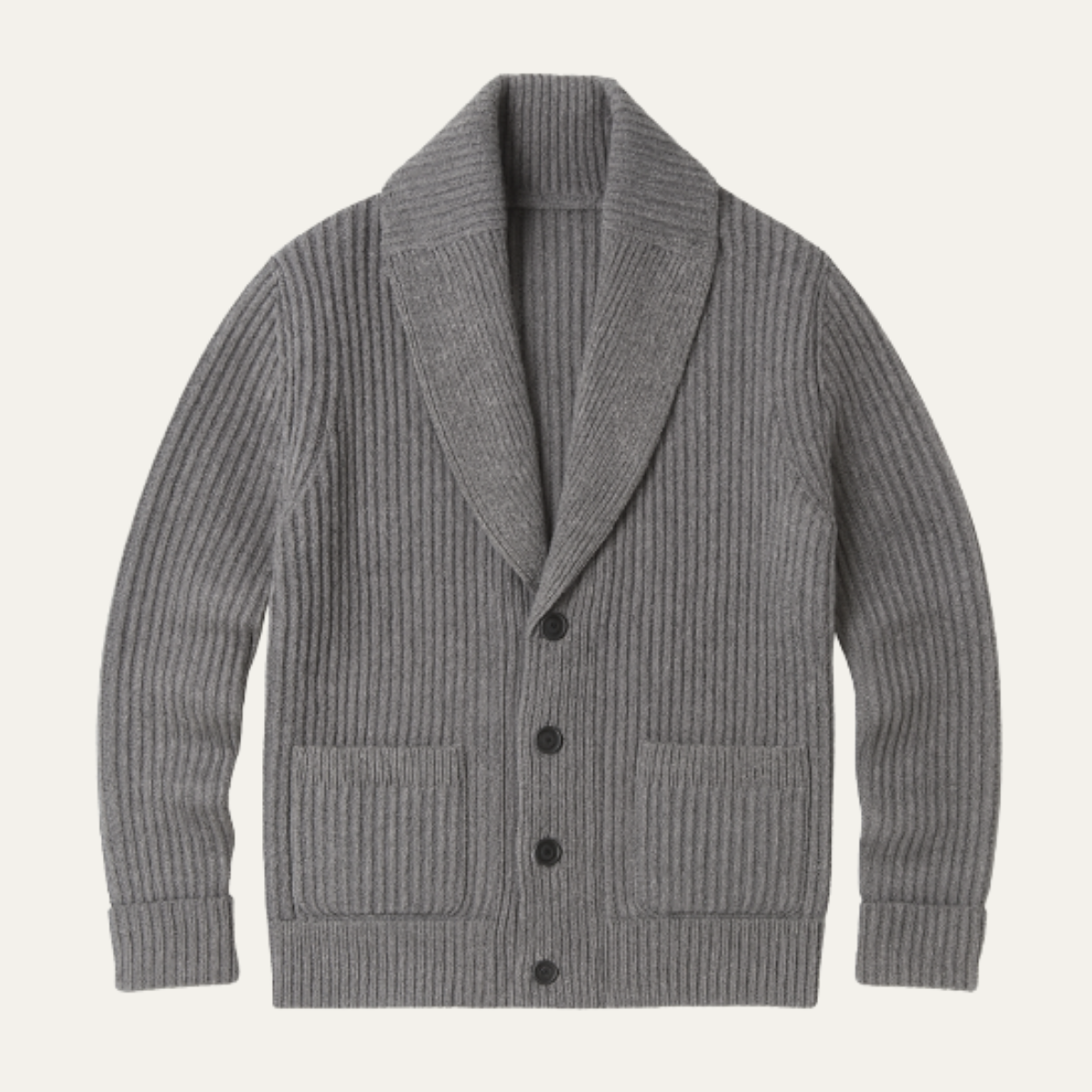 The Aldercrest Men’s Chunky Button Up Knitted Shawl Collar Cardigan
