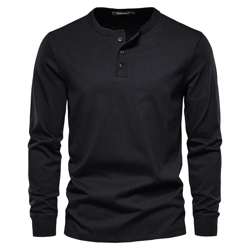 The Venice Men's Casual Button Neck Cotton Tee