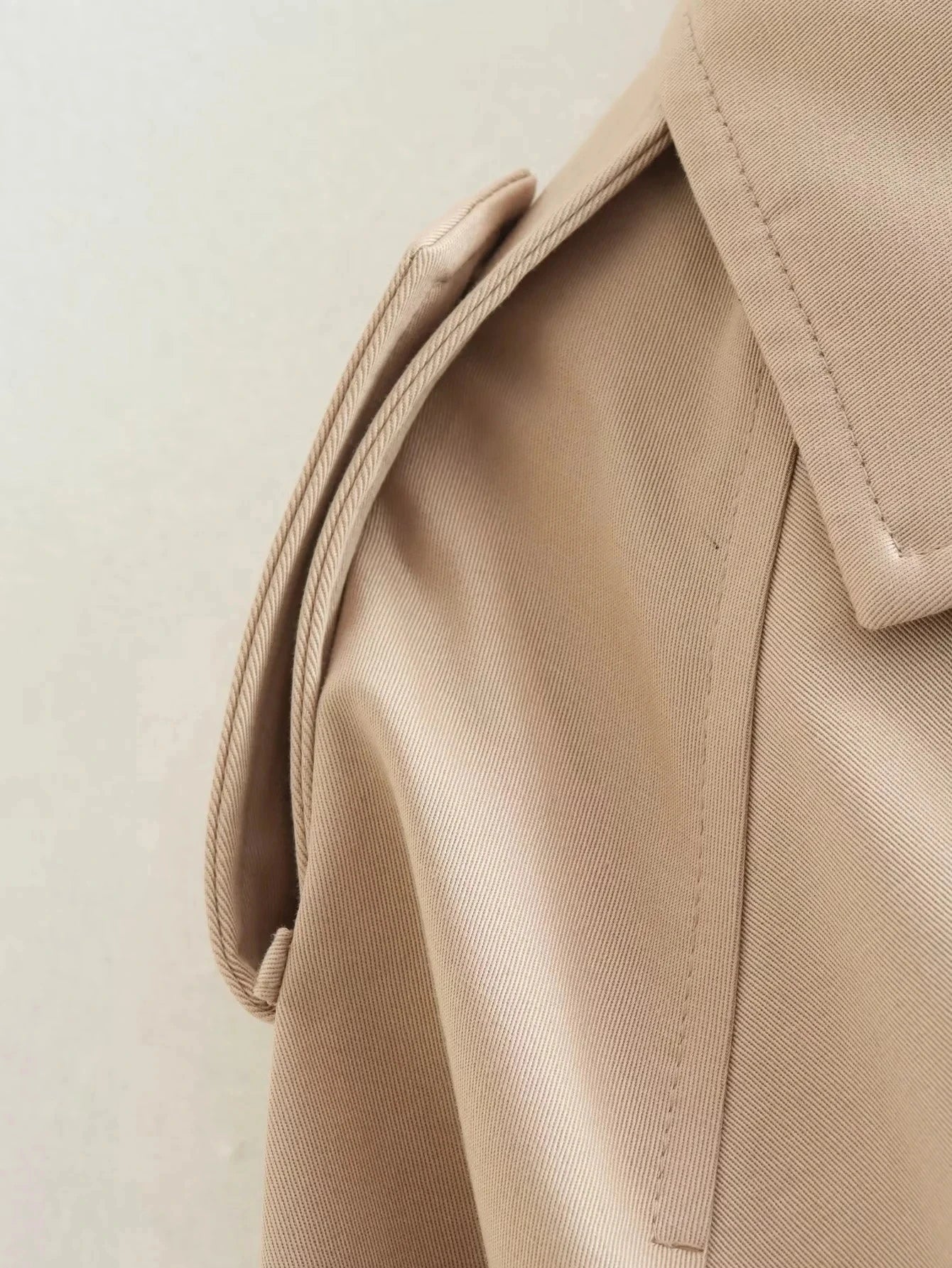 Women's Cropped Trench Jacket with Belted Waist
