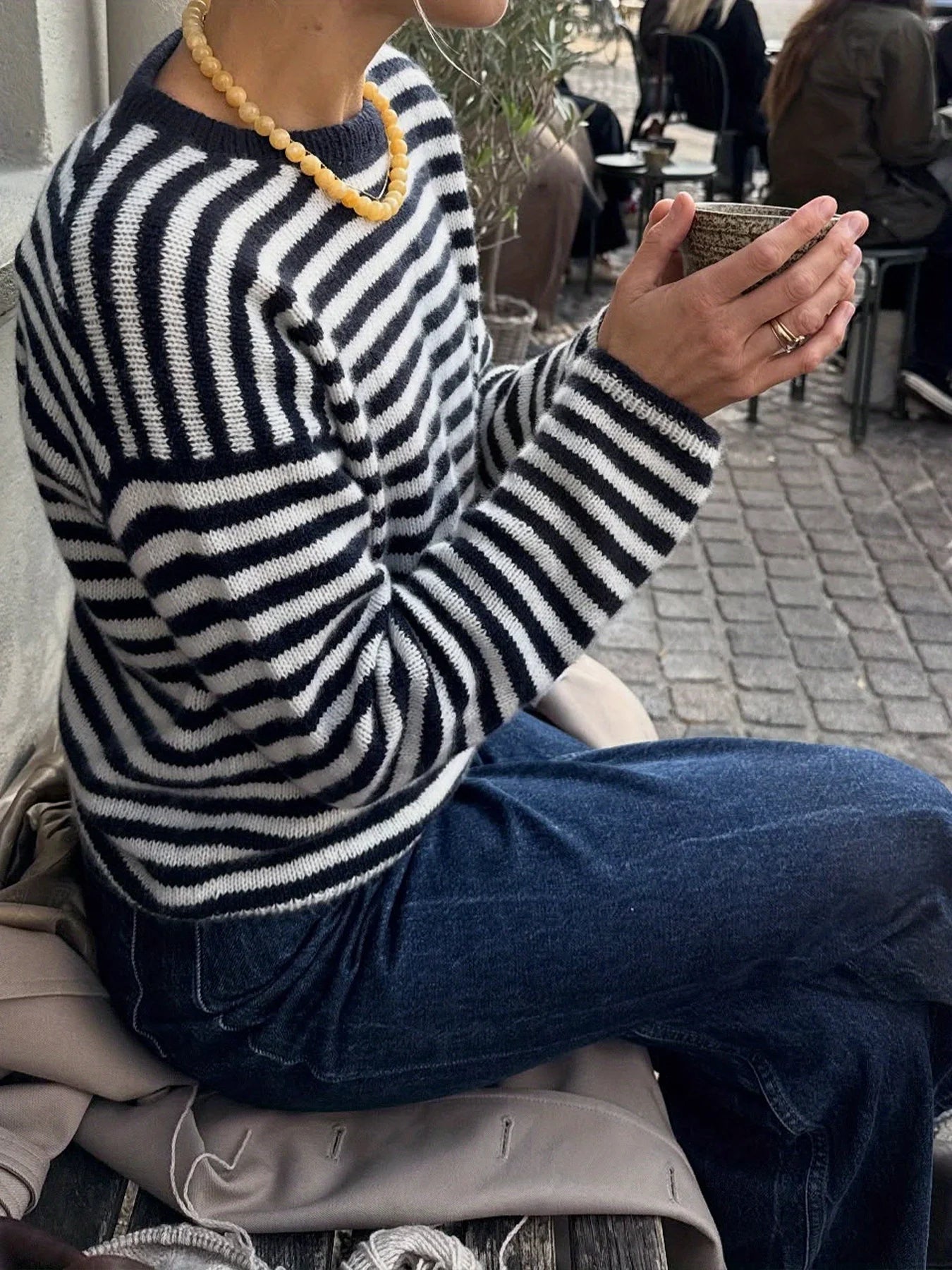 Women's Casual Striped Knit Sweater