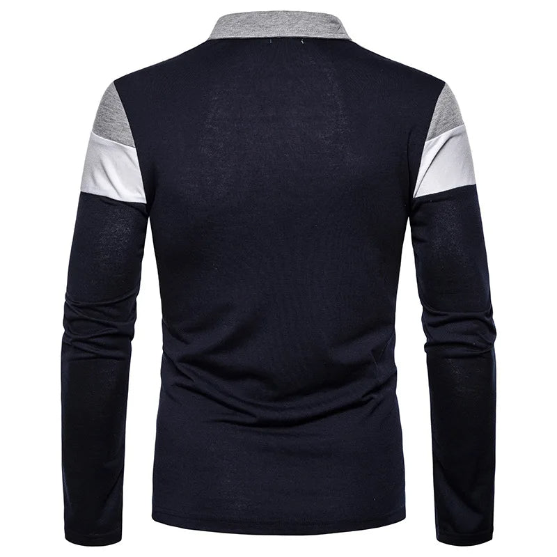 The Fairdale Men's Striped Long Sleeve Polo Shirt