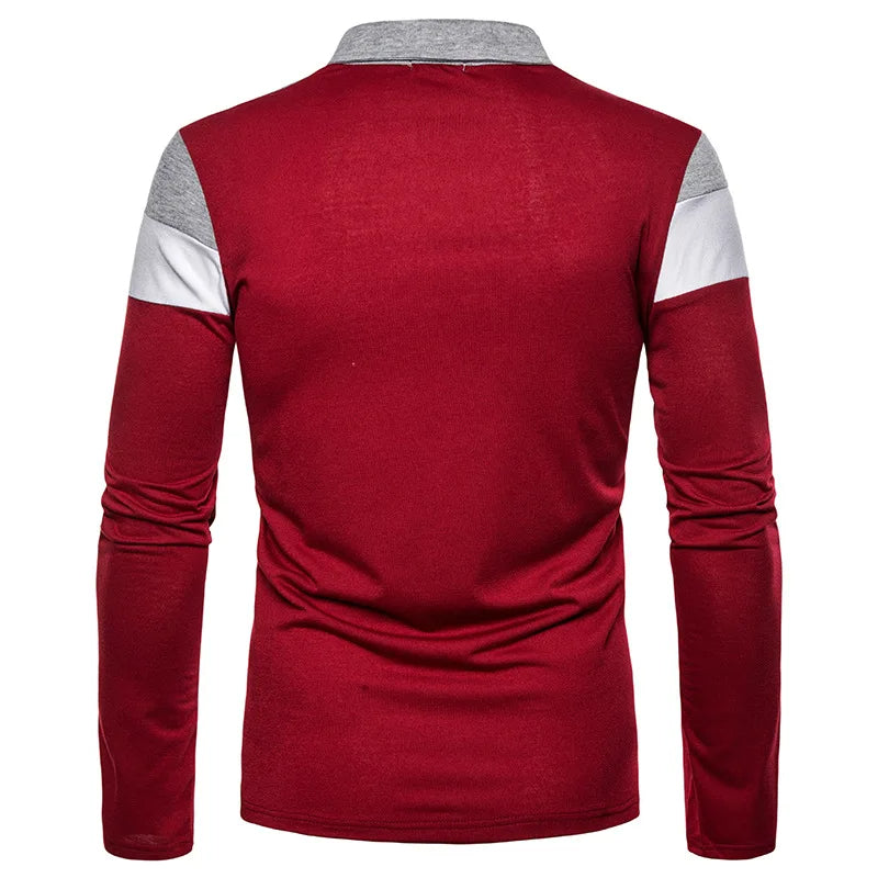 The Fairdale Men's Striped Long Sleeve Polo Shirt