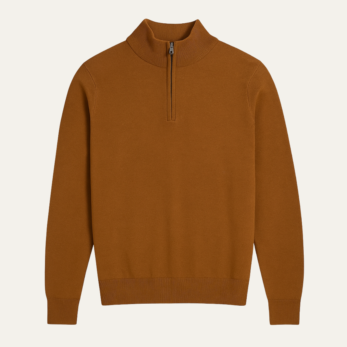 The Elmwood  Men's Quarter Zip Knitted Mock Neck Sweater