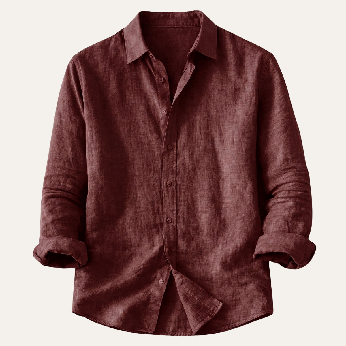The Maplecrest Hill Men’s Cotton Linen Lightweight Lapel Shirt
