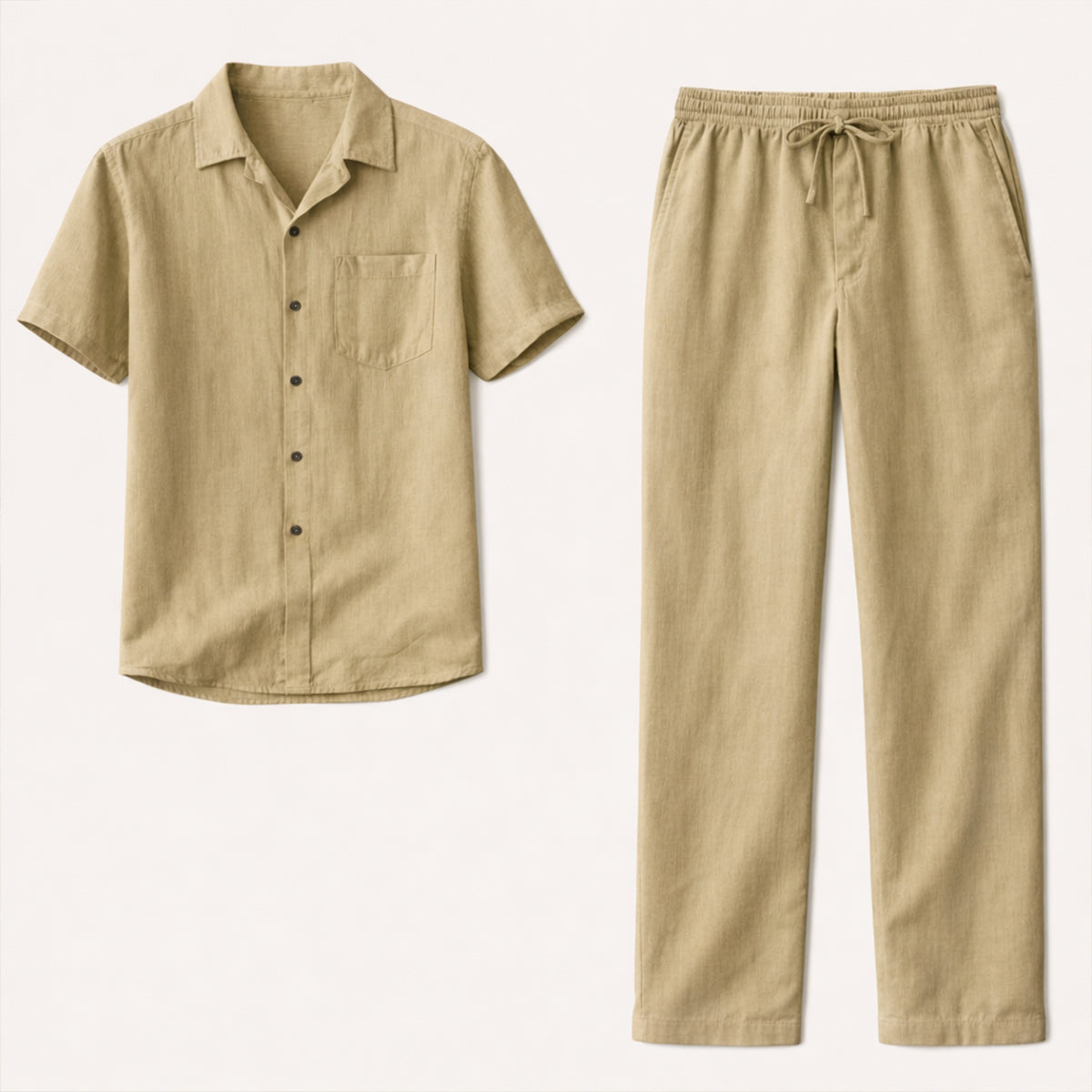The Soho Men’s Lightweight Linen Beach Set – Shirt &amp; Pants