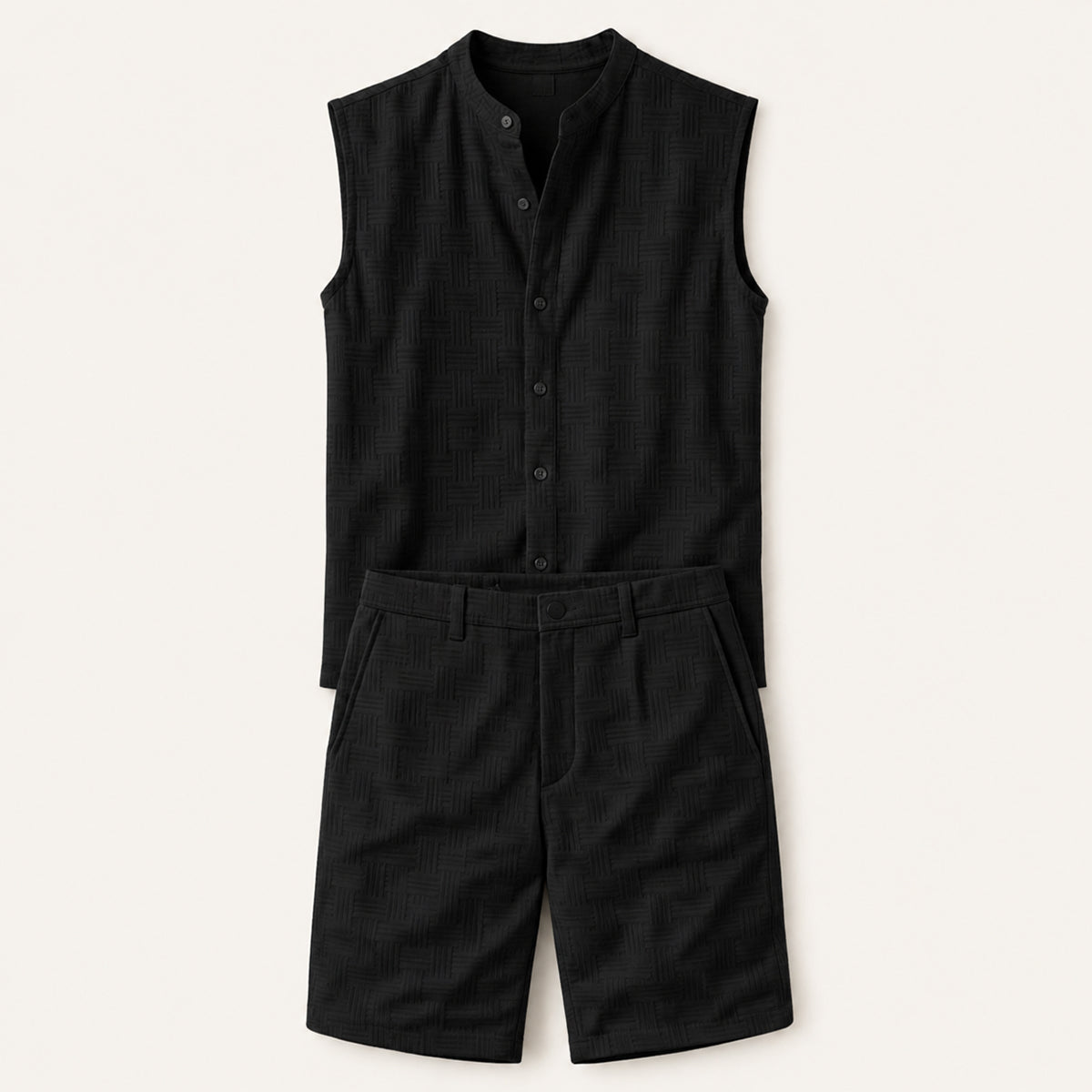 The Ironbridge Men’s Summer Sleeveless Button Up Shirt & Shorts Set