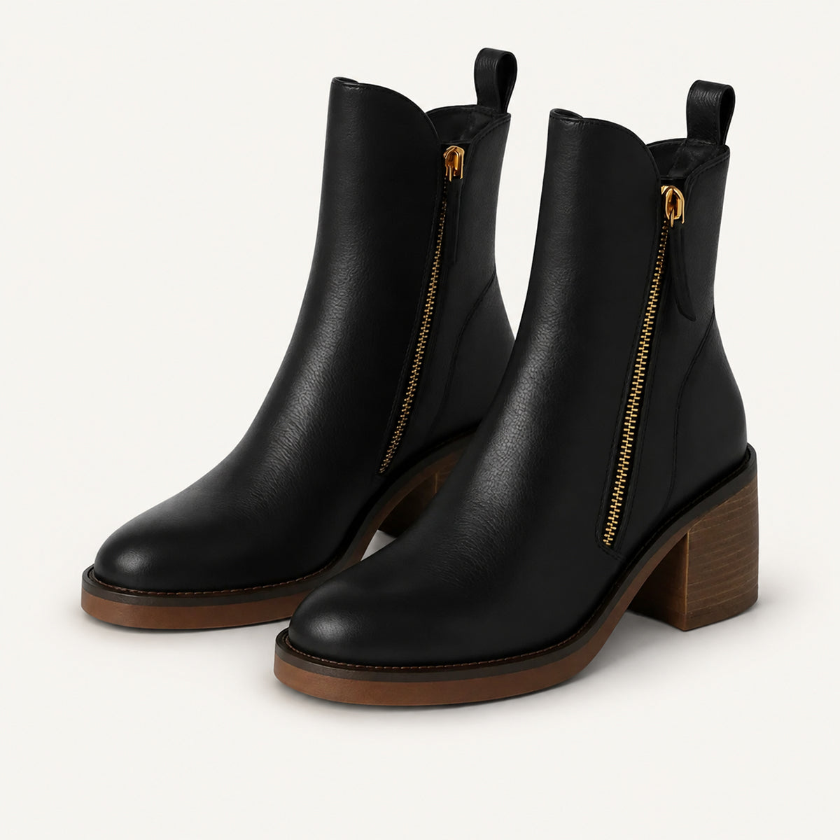 Women’s Ankle Boots – Side Zip Block Heel Booties