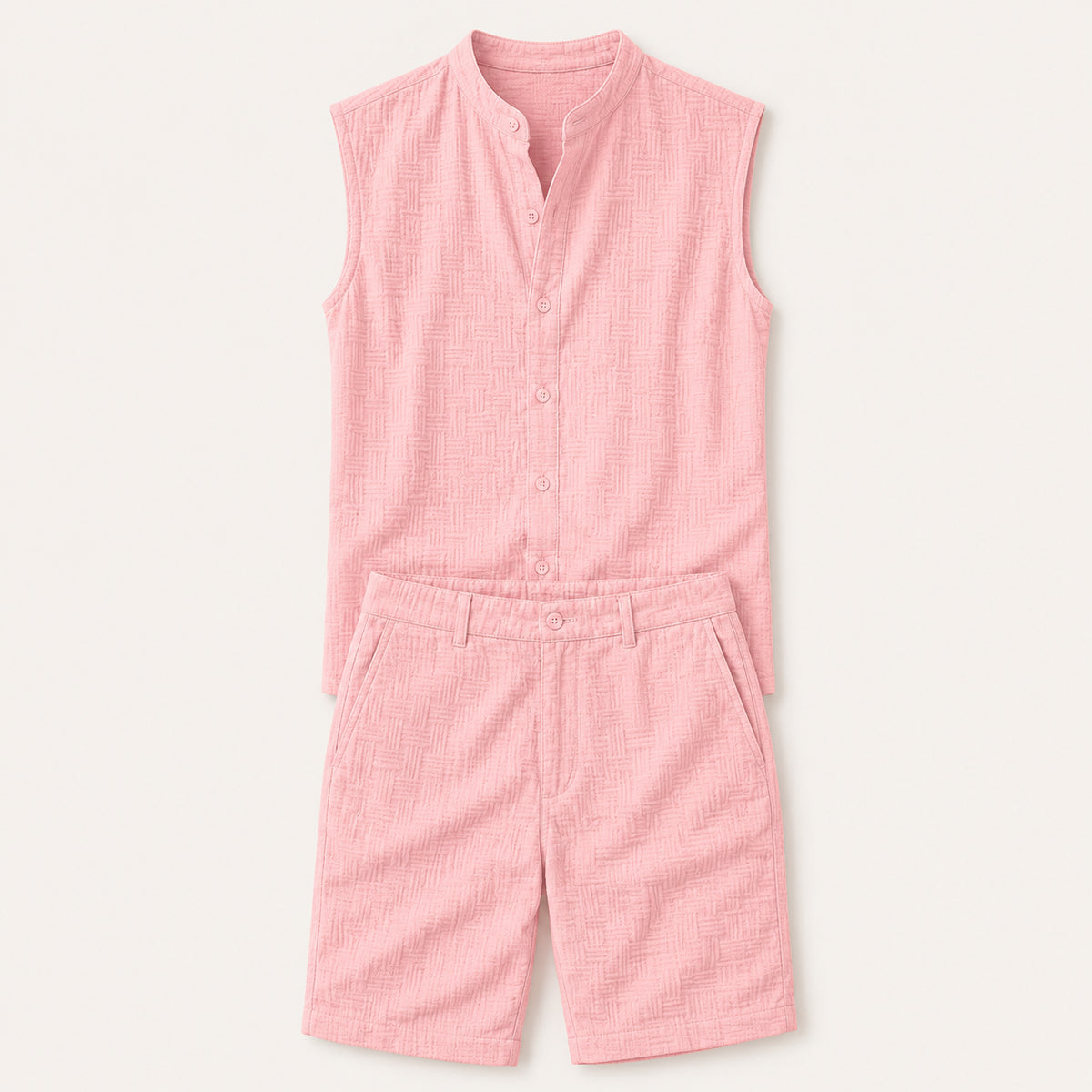 The Ironbridge Men’s Summer Sleeveless Button Up Shirt & Shorts Set