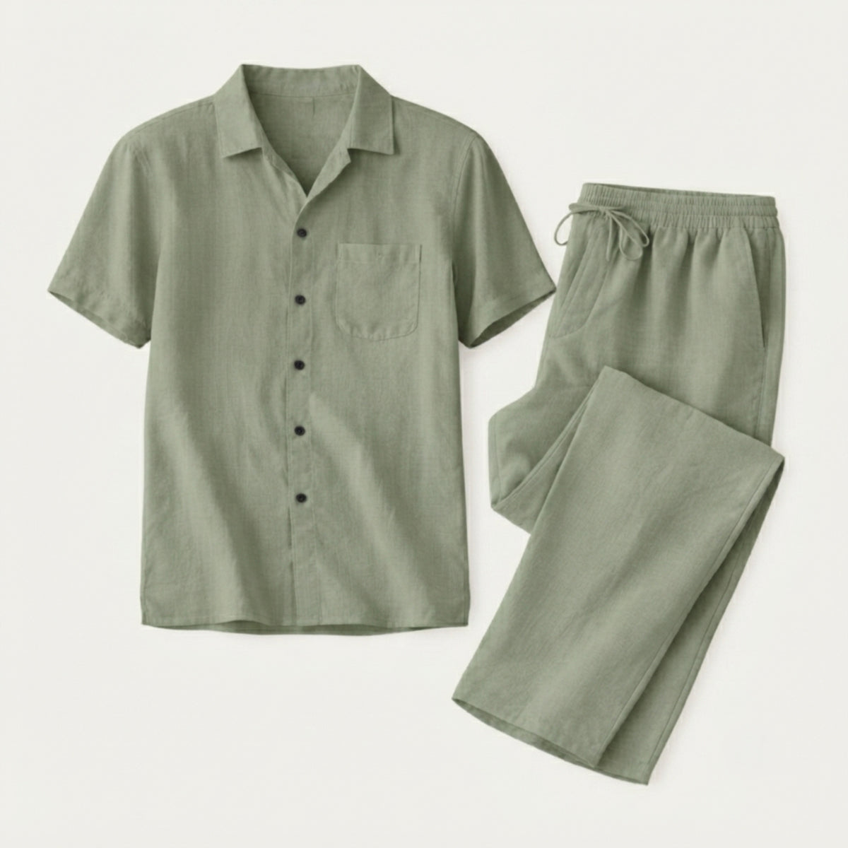 The Brookcrest Ridge Men’s Linen Casual Summer Set – Shirt & Pants