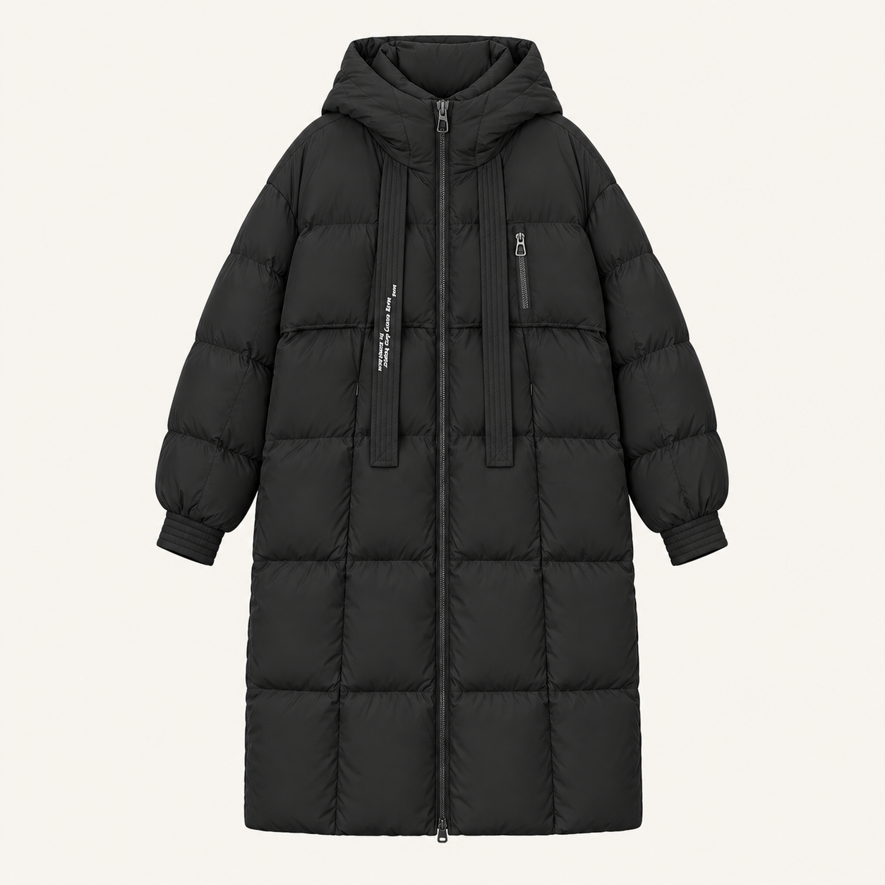 Women's Long Hooded Puffer Coat – Oversized Quilted Winter Jacket