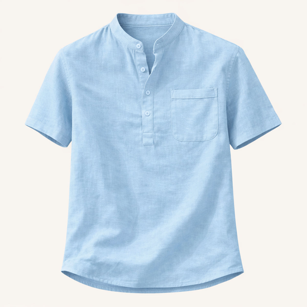 The Hillgate Men’s Casual Cotton Linen Henley Shirt