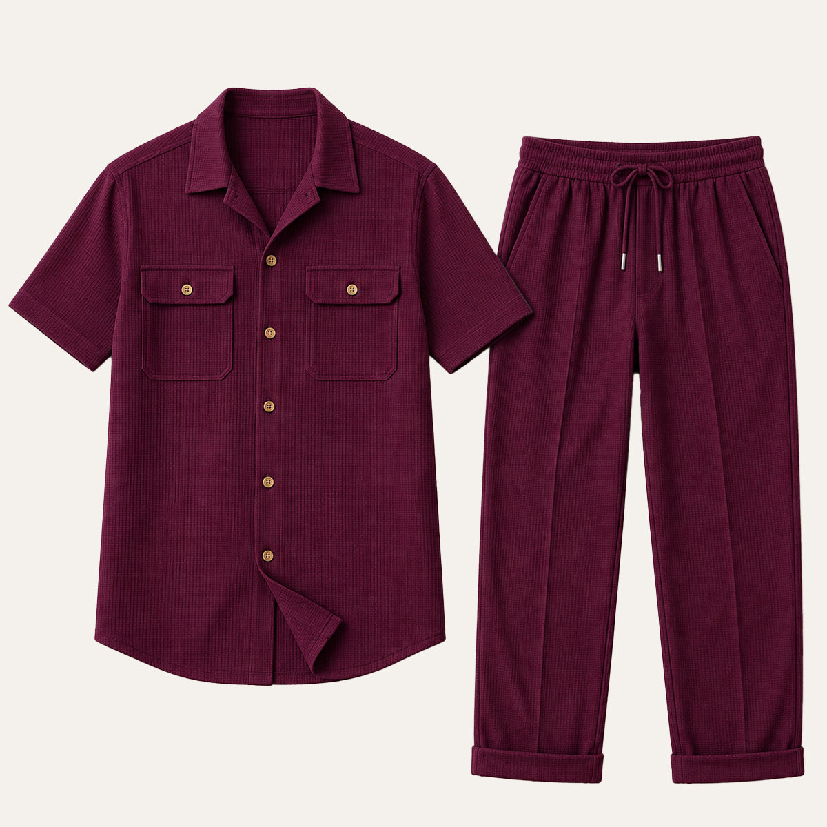 The Edgemont Men’s Casual Button Up Shirt & Pants Set