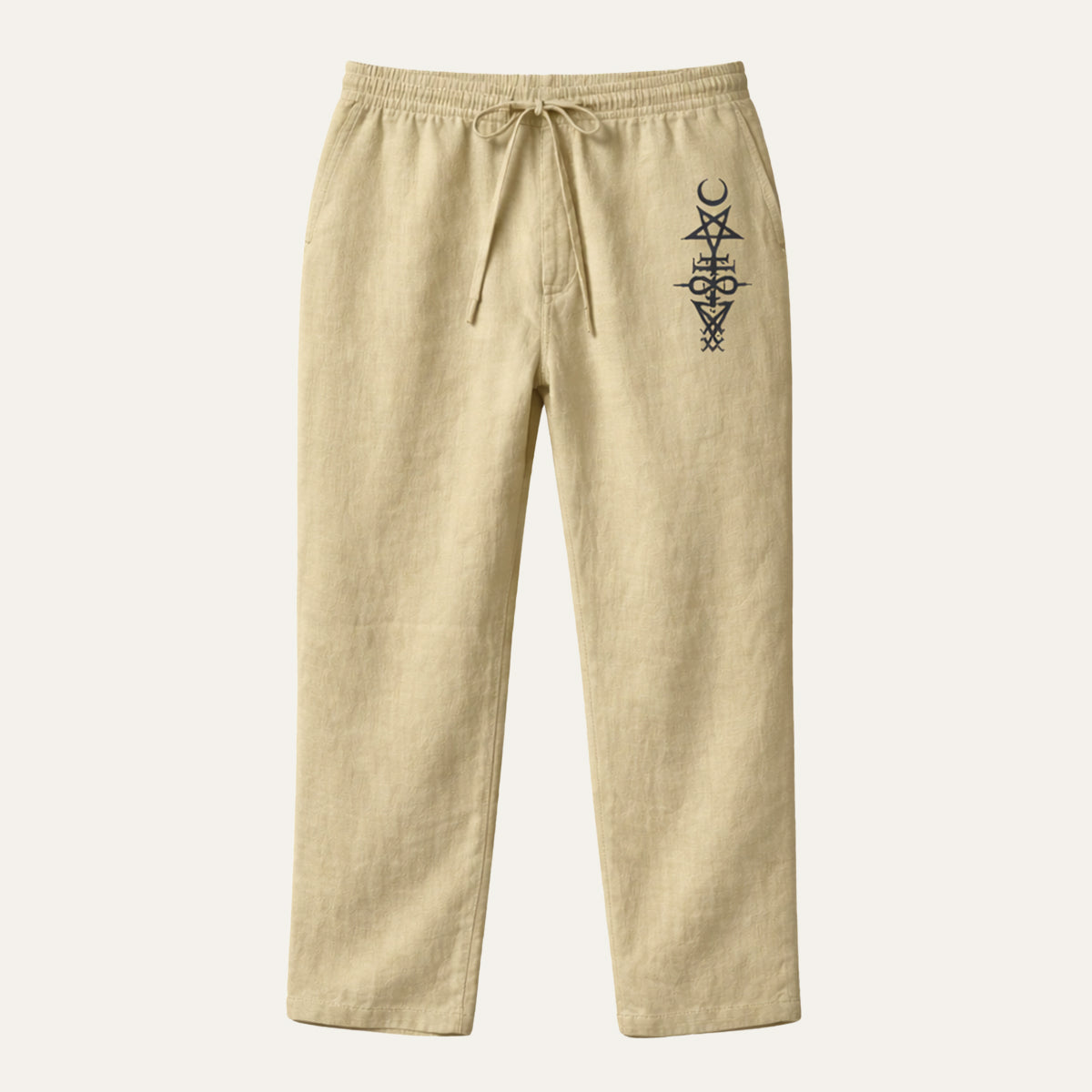 The Maplehill Men’s Casual Relaxed Fit Linen Wide Leg Drawstring Pants