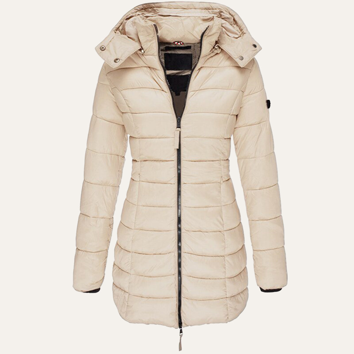 Women's Hooded Down Jacket for Autumn/Winter with Zipper