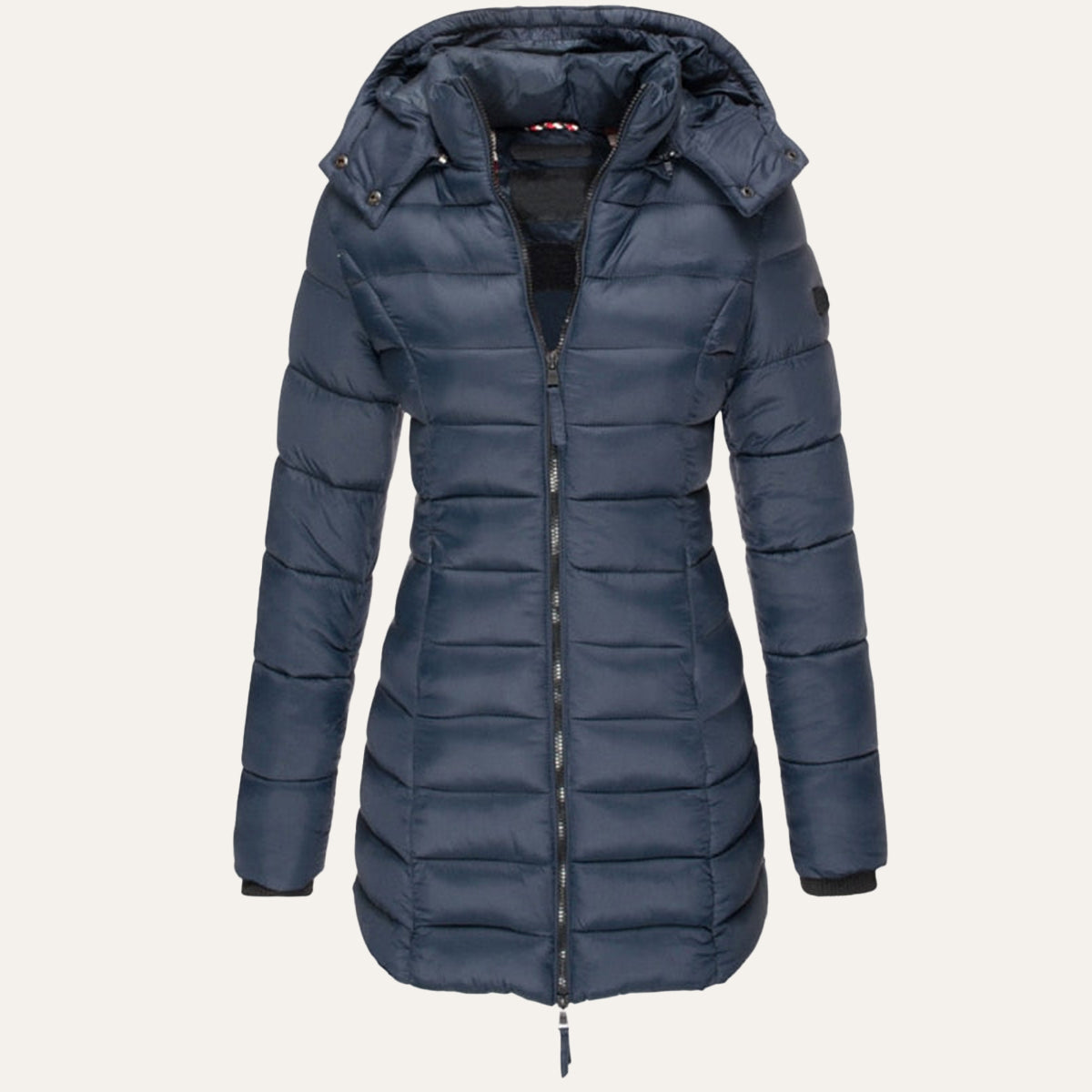 Women's Hooded Down Jacket for Autumn/Winter with Zipper