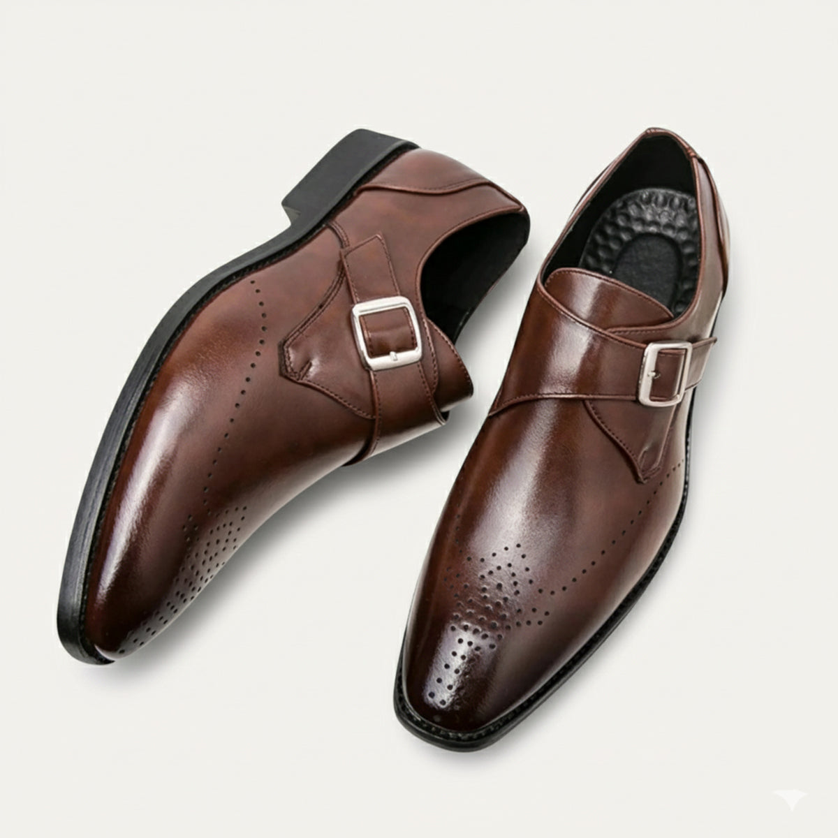 The Asiago Men’s Italian Formal Buckle Leather Dress Shoes