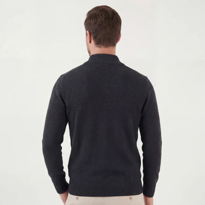 The Bologna Men's Quarter Zip Knit Sweater