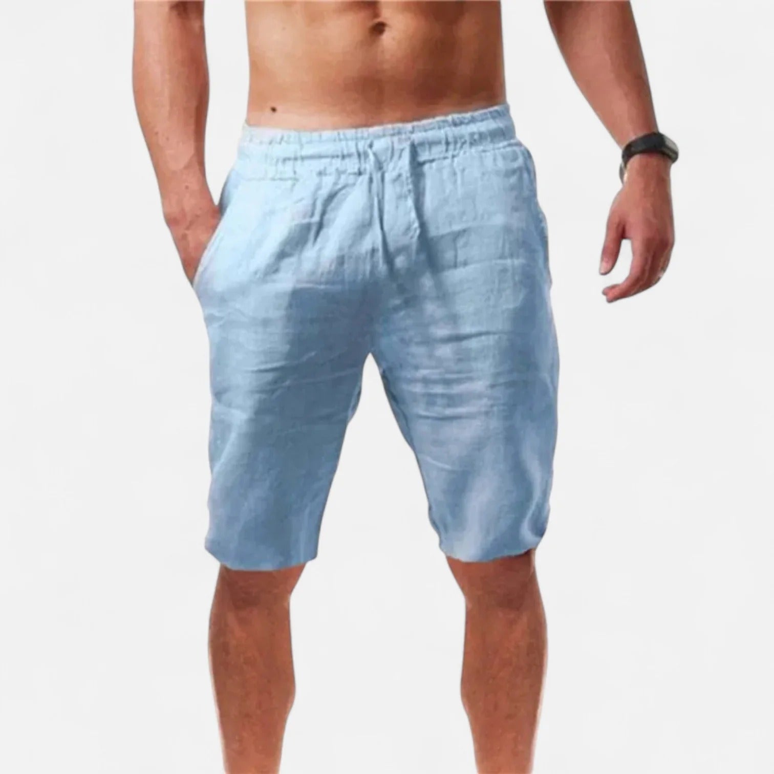 The Geneva Linen Summer Drawstring Shorts Men