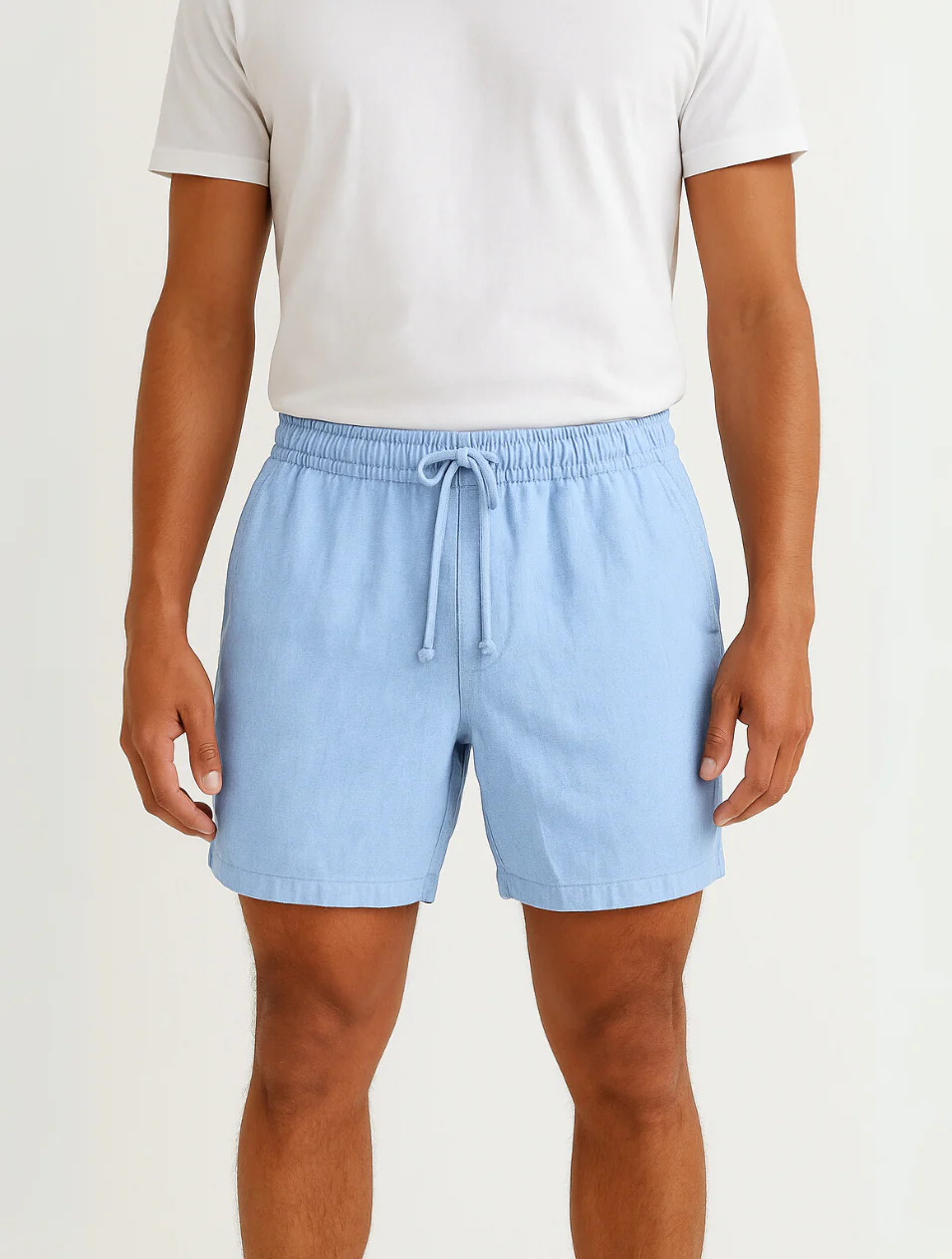 The Lisbon Men's Linen Old Money Blue Shorts