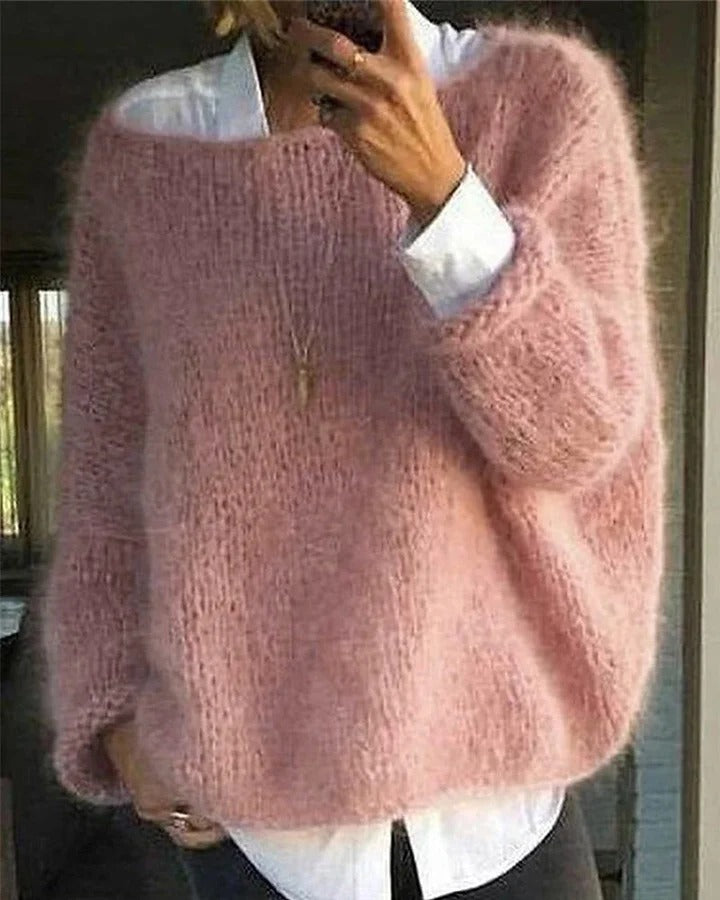Women's Fluffy Off Shoulder Sweater