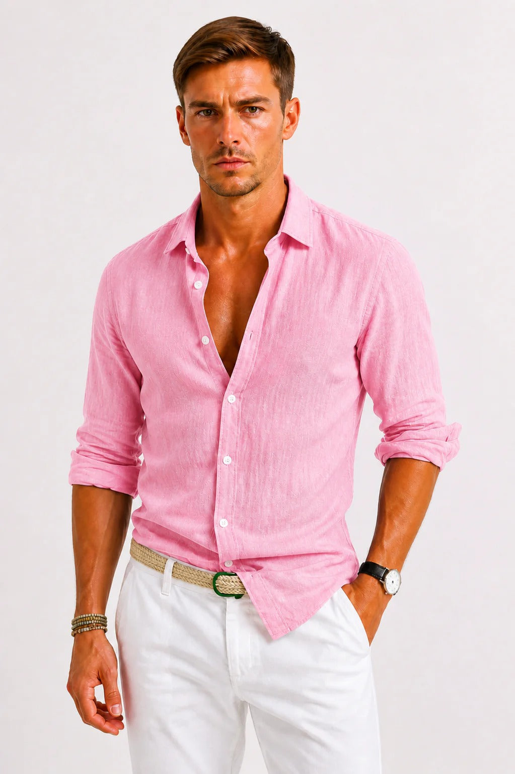 The Montepulciano Men's Breathable Linen Button Down Shirt