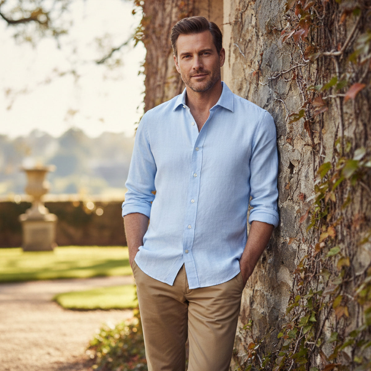 The Carlisle Men’s Breathable Relaxed Fit Cotton Linen Shirt
