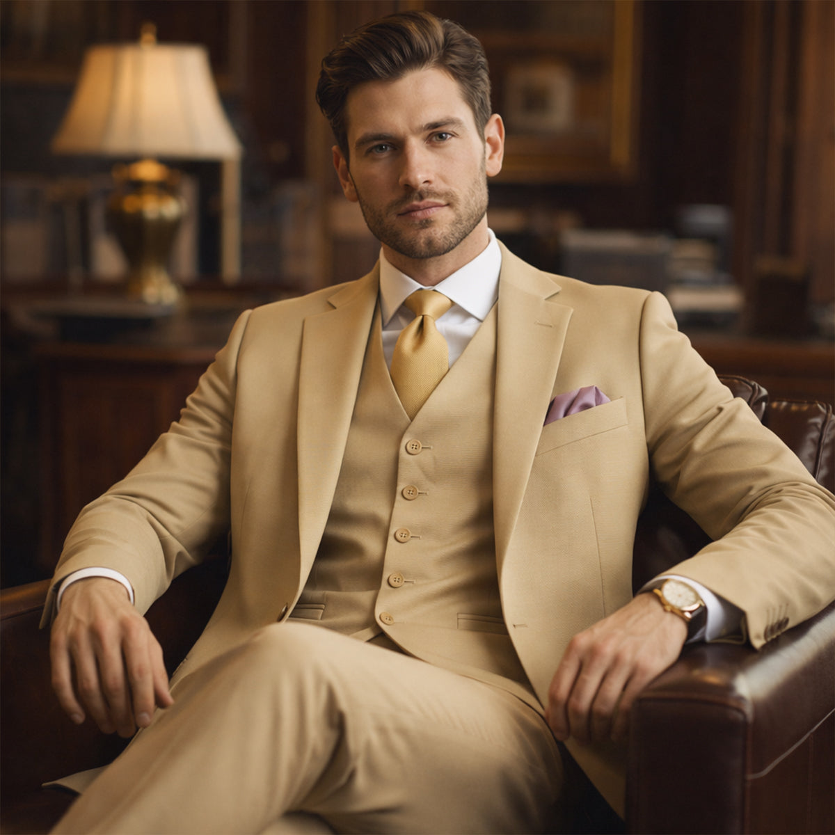 The Silverwood Men’s 3 Piece Slim Fit Suit – Elegant Blazer, Waistcoat & Trousers Set