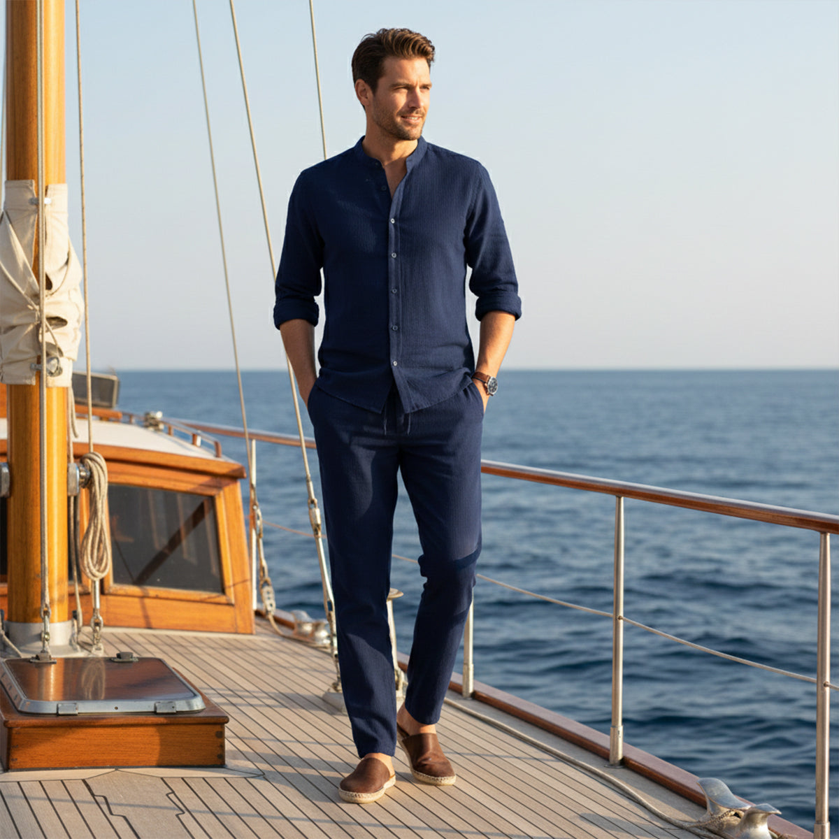 The Hampton  Men’s Summer Lightweight Set – Shirt & Trousers