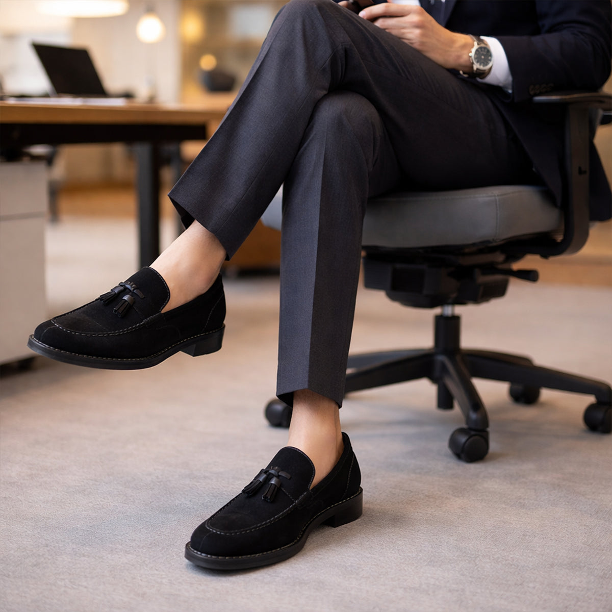The Livorno Men’s Suede Tassel Loafer