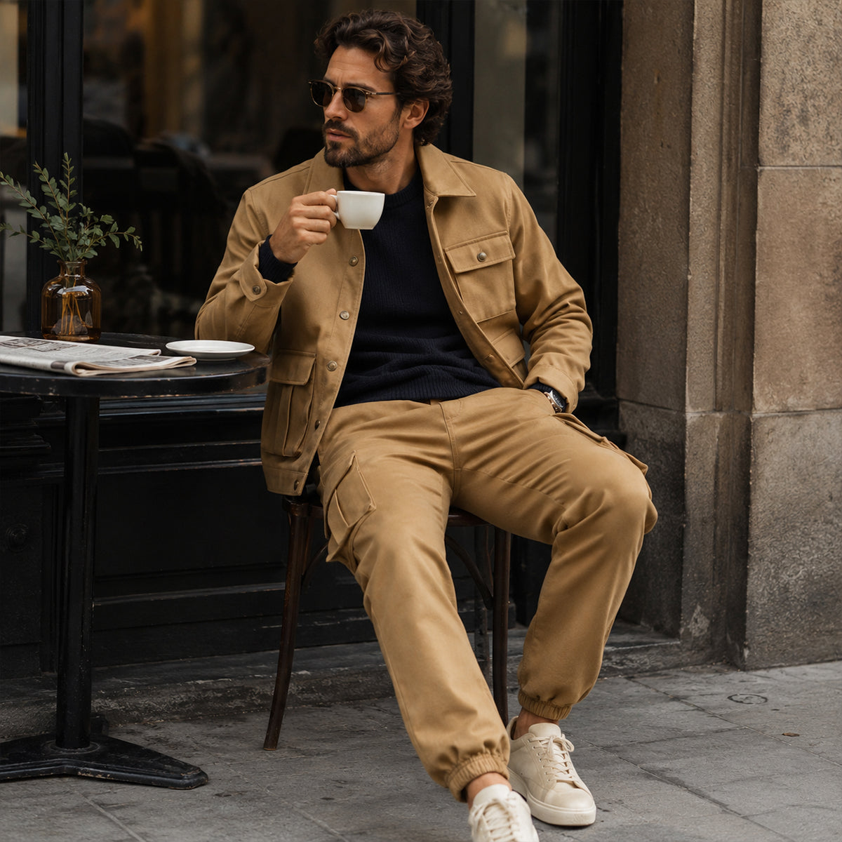 The Mantova Men’s Trendy Utility Cargo Set – Jacket and Pants