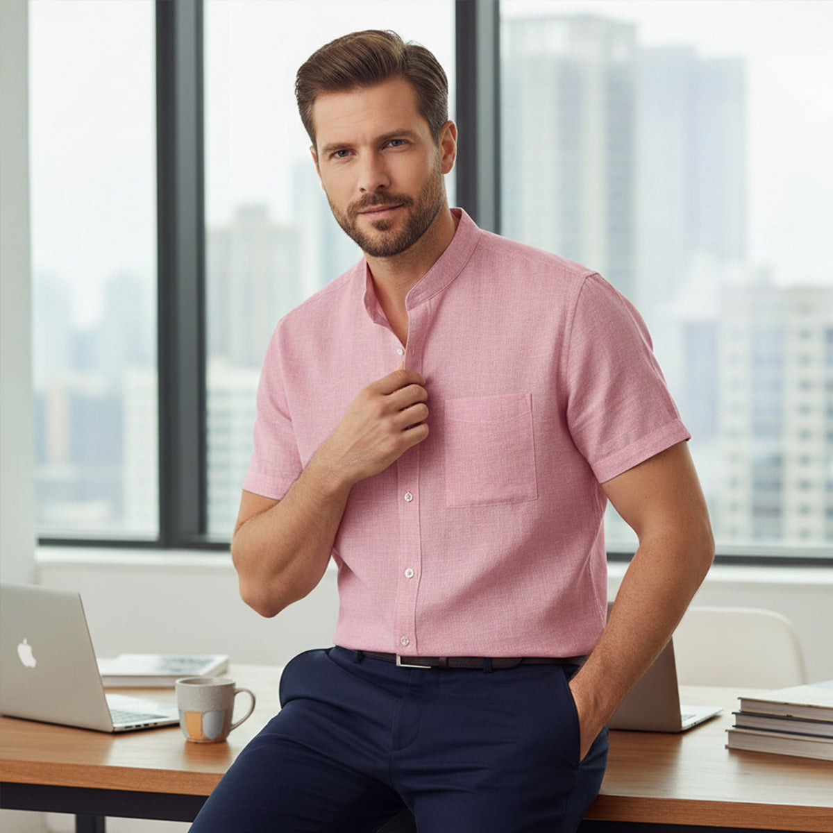 The Winchester Men’s Oversized Cotton Linen Beach Shirt