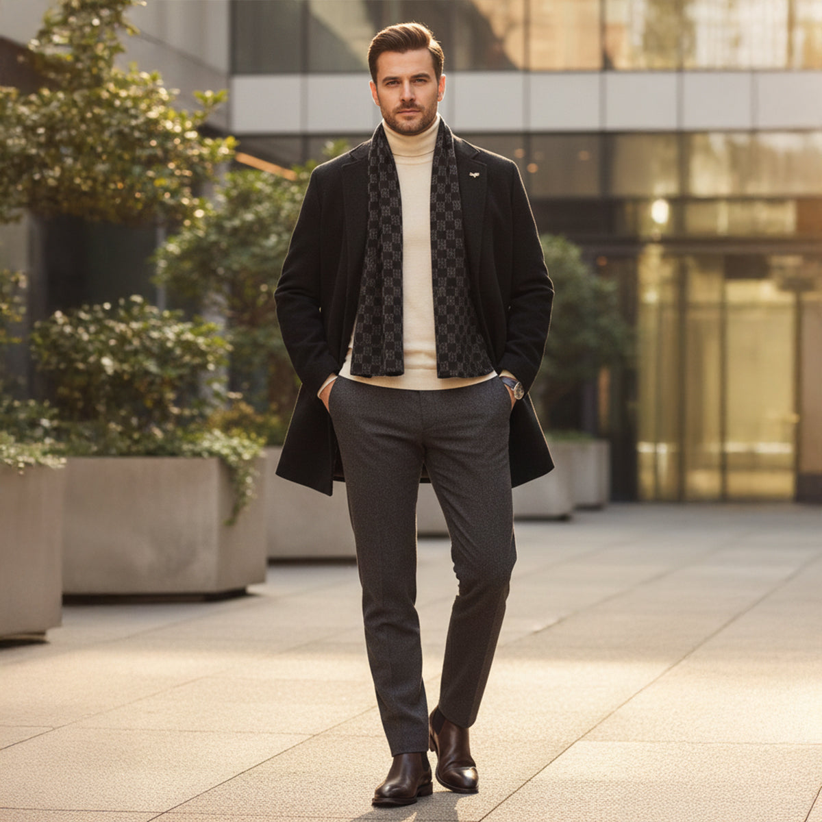 The Brighton Men's Warm Fur Lined Winter Coat