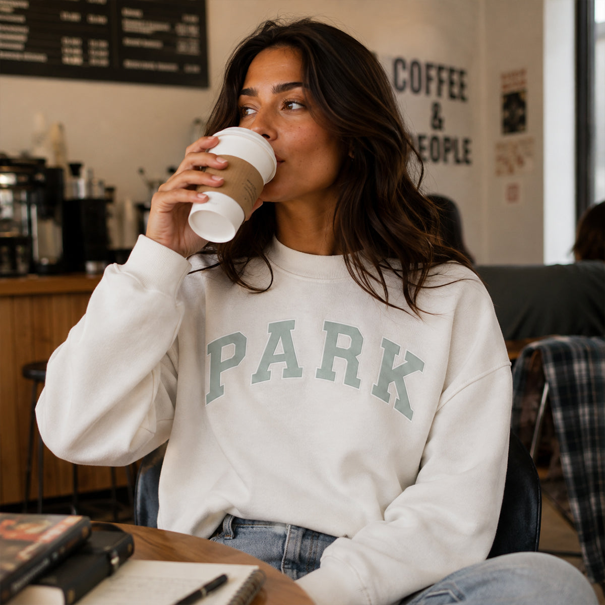 Oversized Mock Neck Varsity Sweatershirt