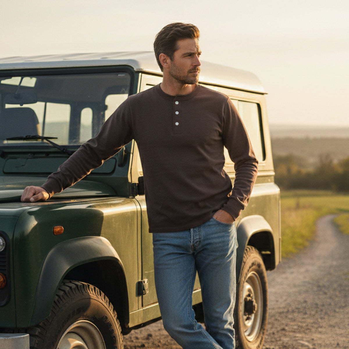 The Tuscany Men’s Classic Cotton Casual Henley Shirt