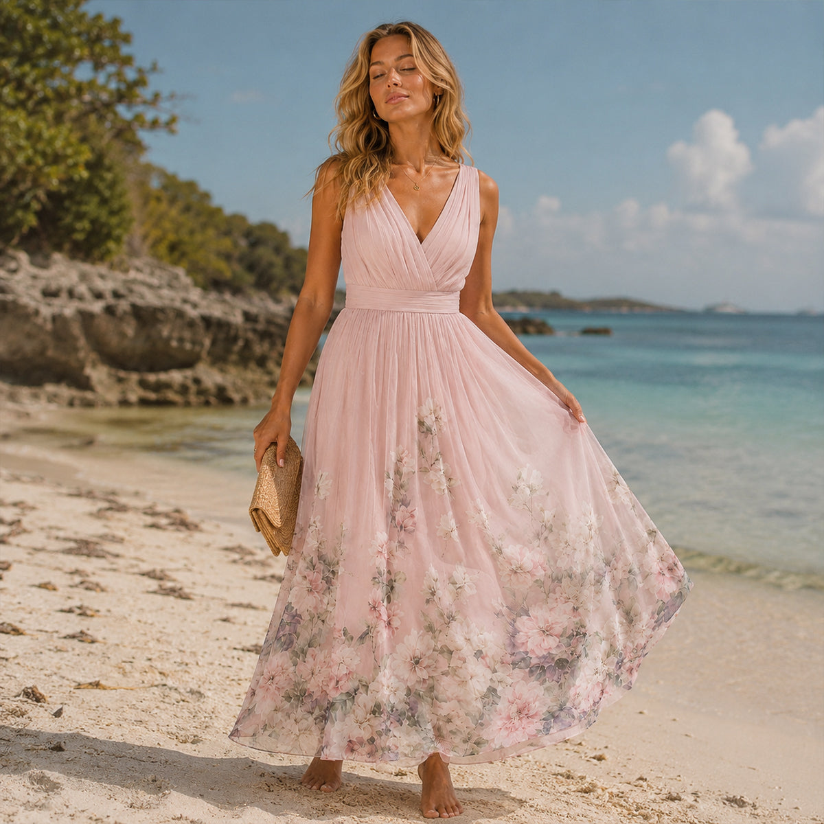 Floral Wedding Guest Maxi Dress