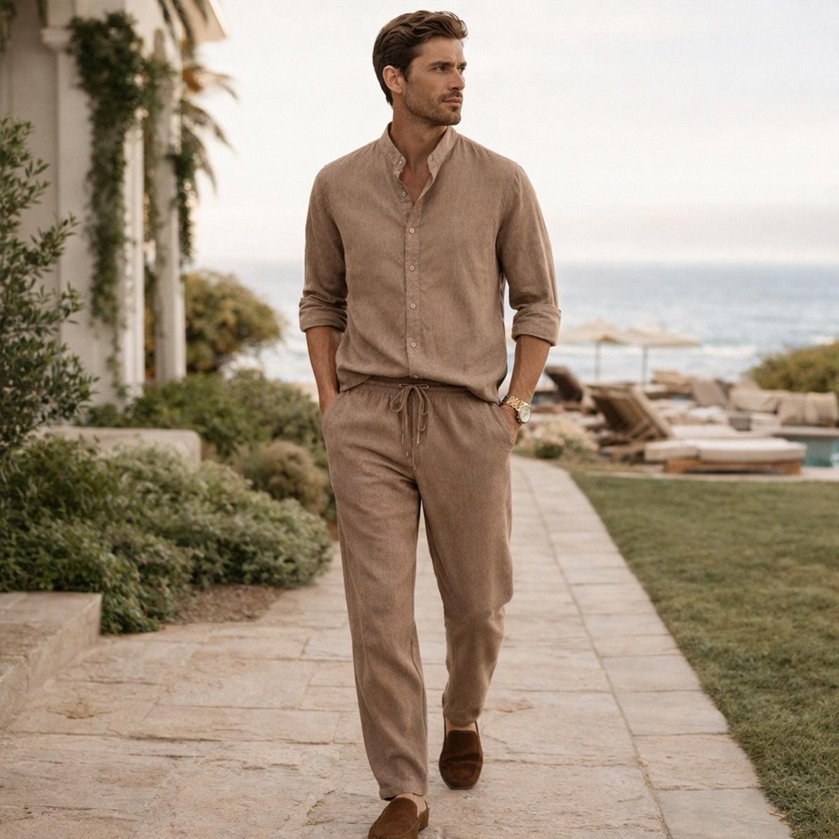 The Hampton  Men’s Summer Lightweight Set – Shirt & Trousers