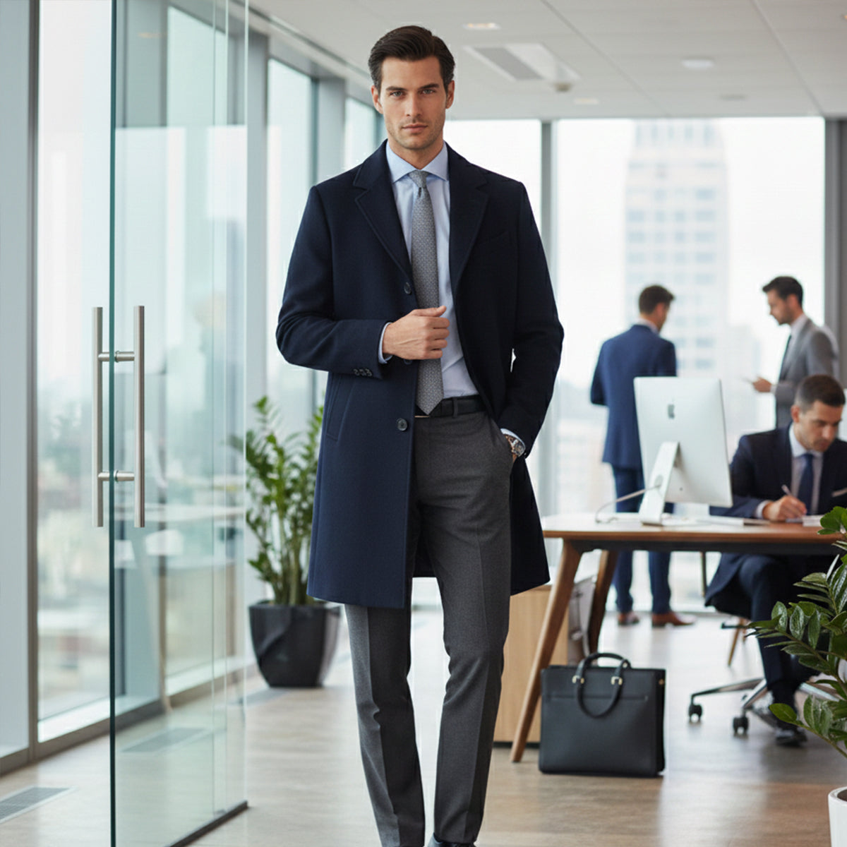 The Belmont Men’s Elegant Classic Wool Winter Overcoat