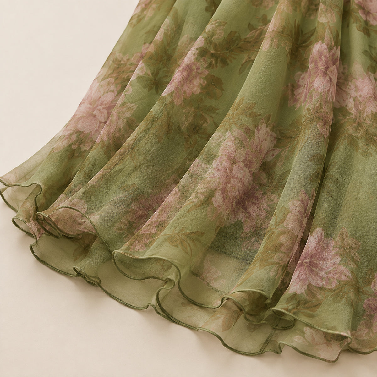 Maxi Chiffon Dress with Halter Neck and Floral Print