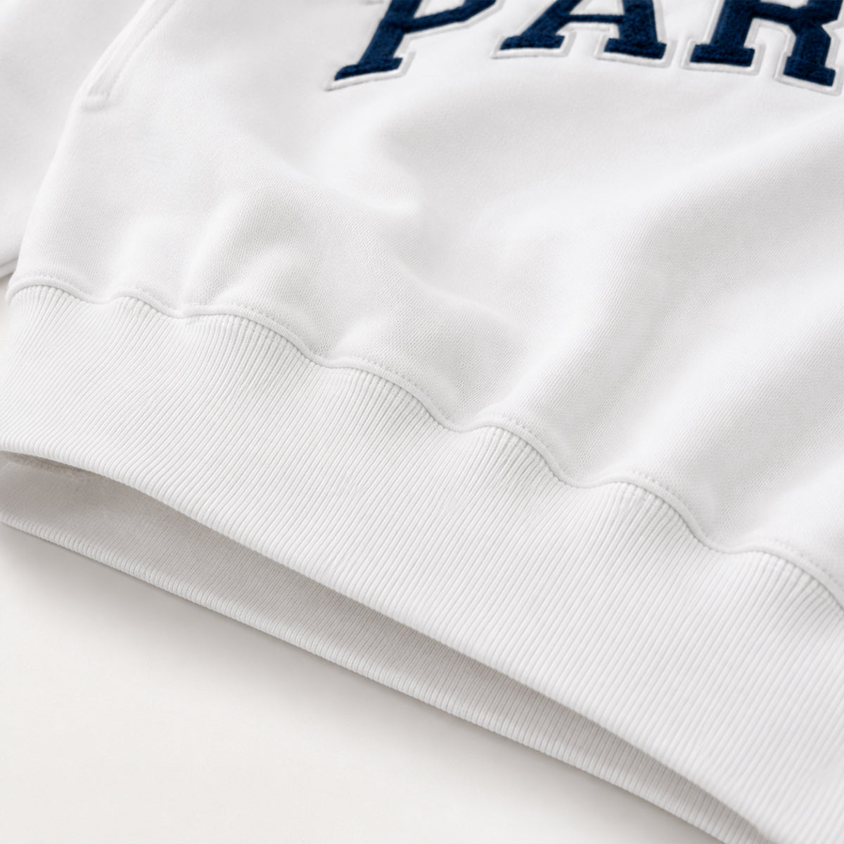 Varsity Sweatshirt with Embroidered Letters - White